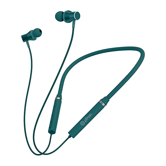 pTron Tangentbeat In Ear Bluetooth Wireless Headphones with Mic, Fast Charging, Magnetic Buds, Voice Assist. & IPX4 Wireless Neckband (Dark Green)
